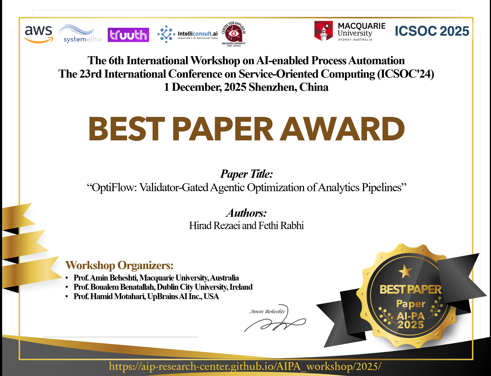 Best Paper Award